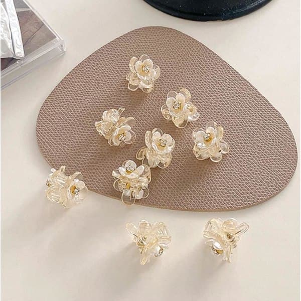 Hårklemmer Små Spenner Hårnåler Hårtilbehør for Kvinner Jenter, 10 stk Blomsterpynt for Fest Bryllup