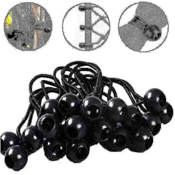 50 stk. Bungee-stropper med bold, gummistropper til teltfiksering