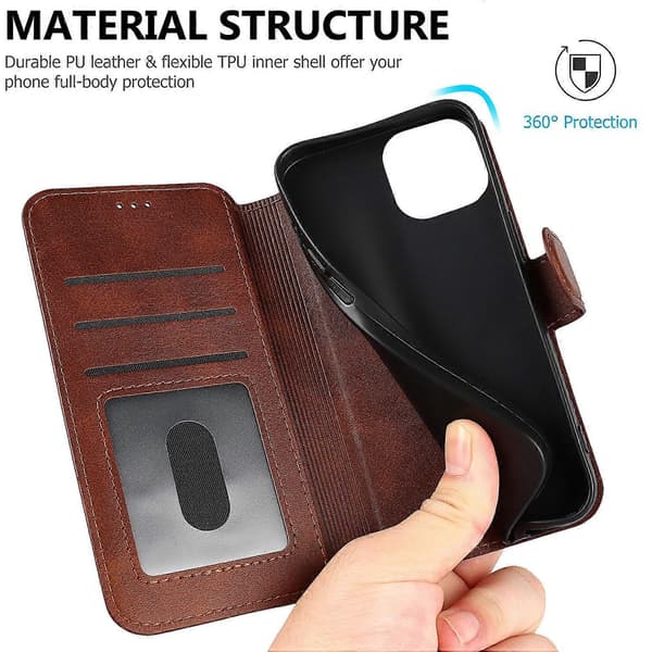 Støtsikkert PU + TPU-skinnveske til iPhone 14 Pro