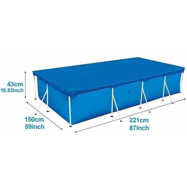 Rectangular Tubular Pool Cover, Rectangular Pool Cover, Tubular Pool Cover, Rain Cover - Blue (220X150CM)