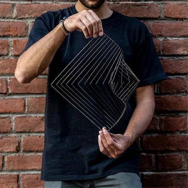 Square Wave - Fascinerende kinetisk vindspinner, magisk beroligende kunst sølv