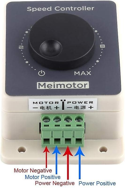 12V Motor Speed Controller, PWM Motor Speed Regulator Pulse Width Modulator DC10~60V 20A Waterproof Housing