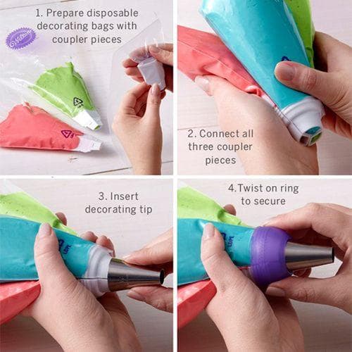 Wilton ColorSwirl Tri-Color Large Coupler Sininen Silver, Violett blue