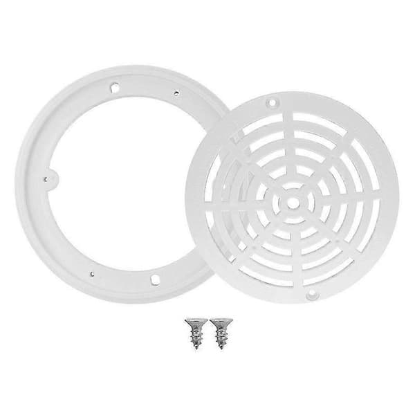8-inch Pool Main Drain Cover Top Grille Bottom Mounting Plates White Replacement Pool Drain Cover