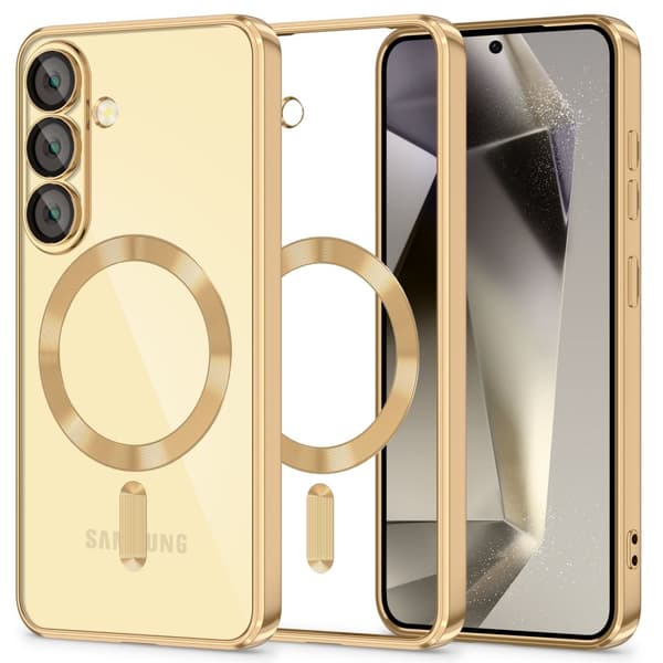 Magnetisk Magsafe-cover til Galaxy S25 i skinnende guld [JUN] 60 60