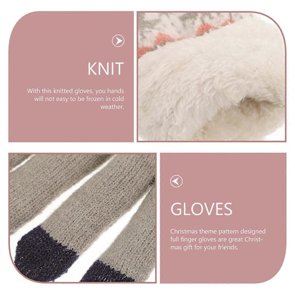 Dam Termiska Handskar Jul Jacquard Full Finger 1 Par