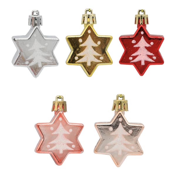 25 Pieces Christmas Decoration Five-Pointed Star Christmas Tree Pendant