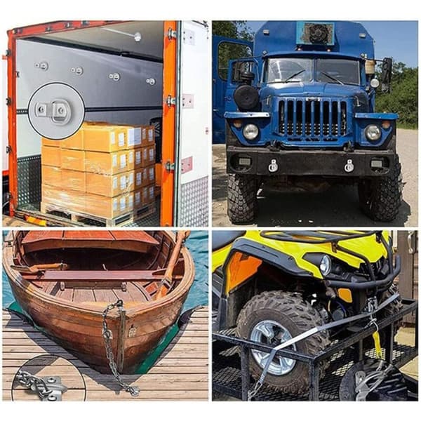 10 stk. D-formede surringskroge til bil, lastbil, trailer, båd, tungt last-D-ring-design