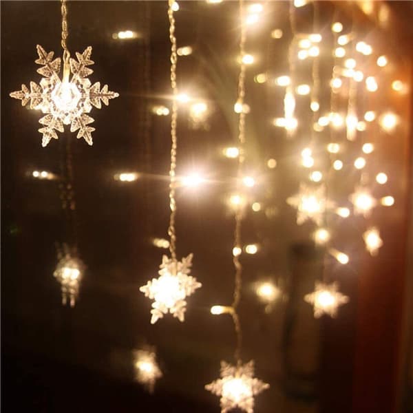 96 LED-snöflingor ljusslinga vattentät dekoration