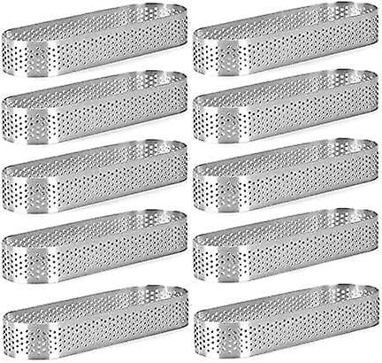 10-pakning Ovale ringer, Perforerte bakerringer, Bakeformer i rustfritt stål, Bakerringer_tfrf