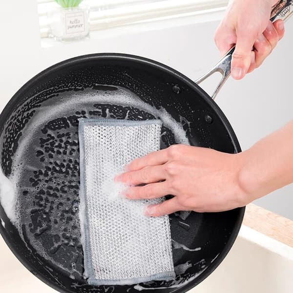 10 Steel Wool Dish Brushes Scratch-Resistant Reusable Kitchen Cleaning Pads