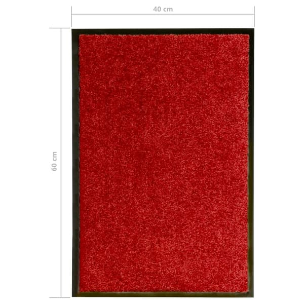 vidaXL Doormat Washable Red 40x60 cm Röd red