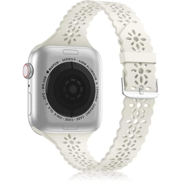Blonde silikonebånd kompatibelt med Apple Watch-remme