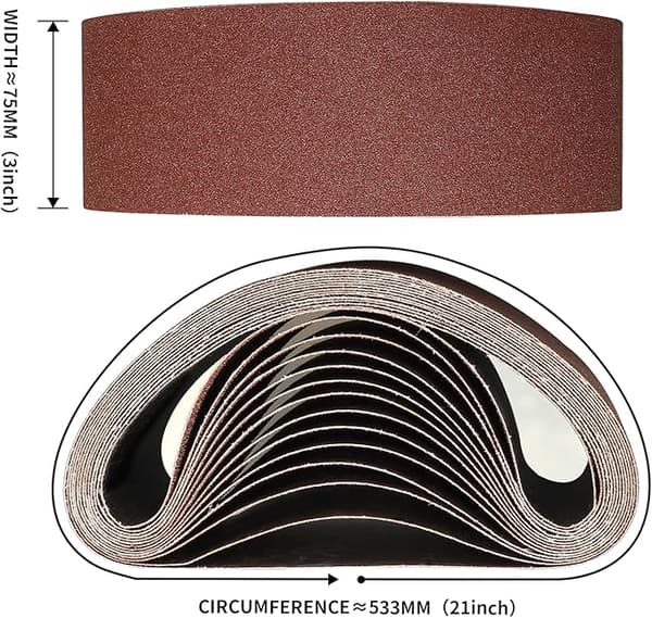 Slibebånd 75x533 mm - 5 stykker Slibebånd 240 korn til slibning