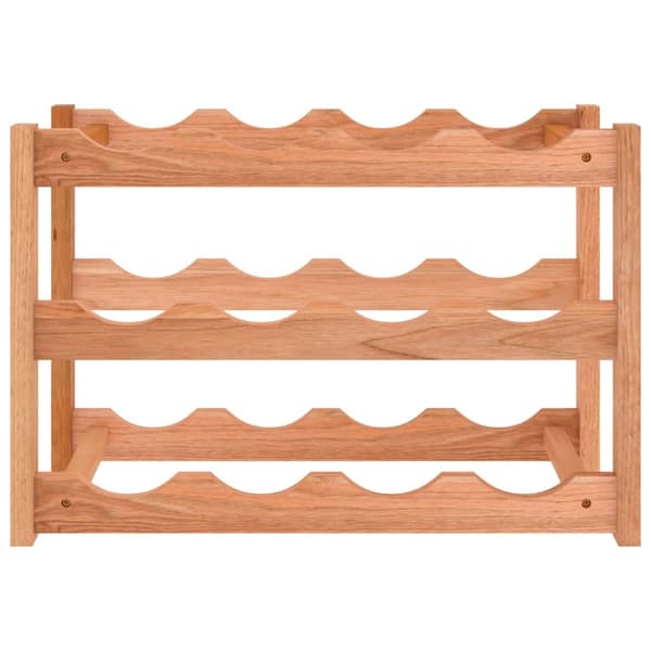 vidaXL Wine Rack for 12 Bottles Solid Walnut Wood Brun 1100