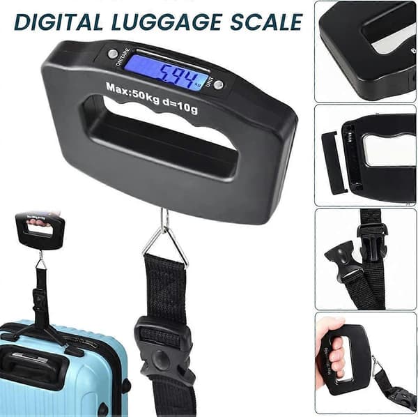 Electronic Luggage Scale Digital Luggage Scale Portable Luggage Scale Hanging Scale Electronic Handheld Scale with Backlit Digital Display 50kg Luggage