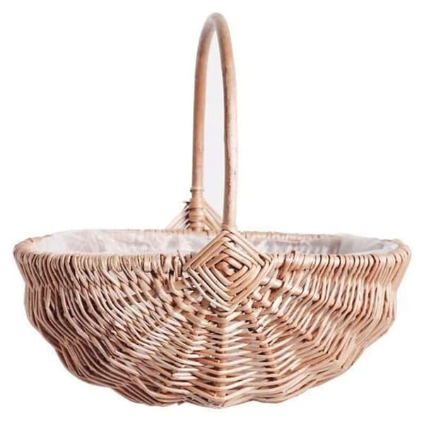Hand-woven Bridesmaid Basket with Handle, Wicker Storage Basket, Empty Wicker Basket, Bridesmaid Basket Baskets for Wedding
