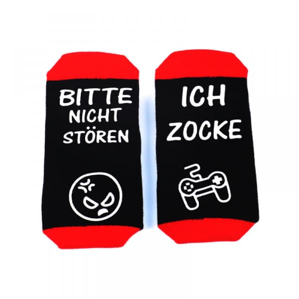 Morsomme sokker, spillsokker med teksten \"Please Don't Disturb I'm Gaming\" 2 par