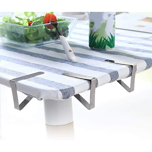 4 stk dukklips for tykke bord, store dukklips i rustfritt stål 7,5x4,5 cm