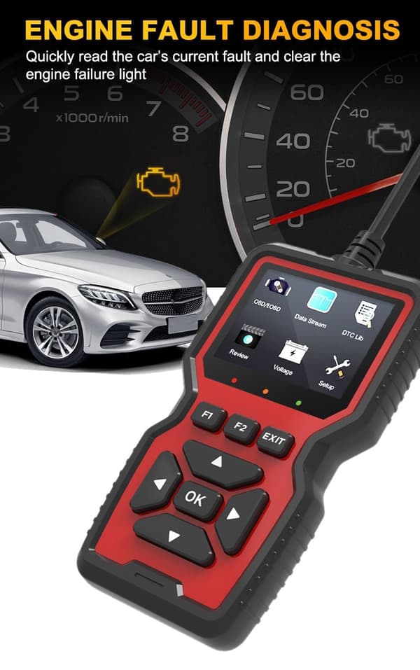 V519 Avansert OBD2 Diagnostisk Skanner - Kodeleser - Støtter OBD2/OBDII Protokoller
