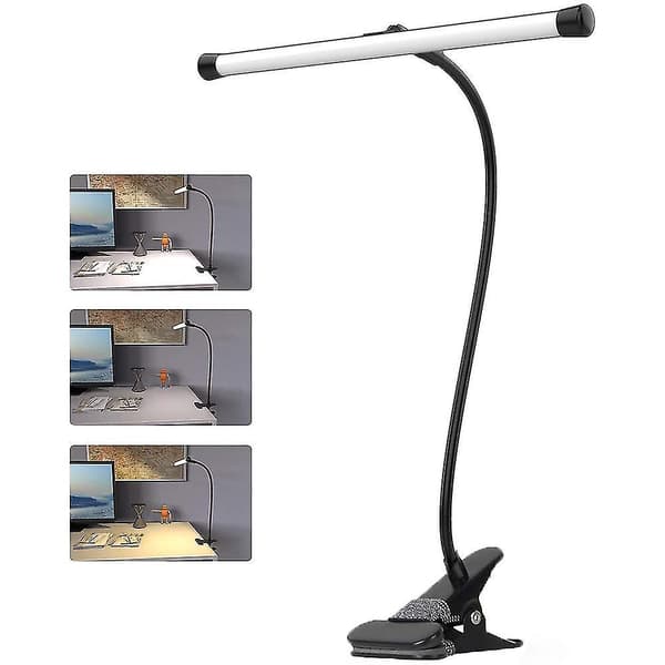 LED Desk Lamp with Clamp, Flexible Gooseneck Drafting Table Lamp, 3 Color Modes, Powered by