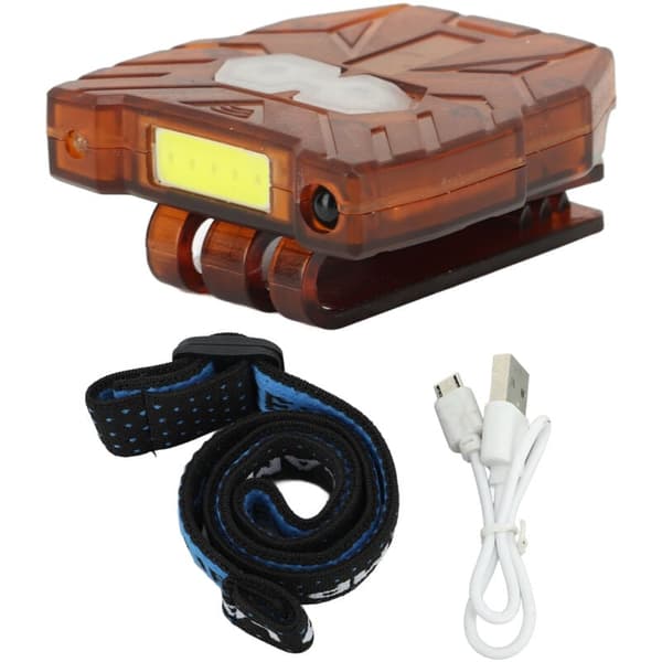 Clip-on Headlamp Motion Sensor 2 Speeds Mini Hands-free COB Headlamp USB Rechargeable for Hiking Fishing Running, DUBUNS