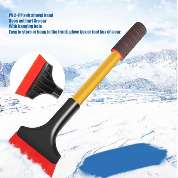 Car Windshield Snow Shovel Extendable Soft PVC Antifreeze Handle Non-slip Window Ice Scraper for Offroad SUV Trucks