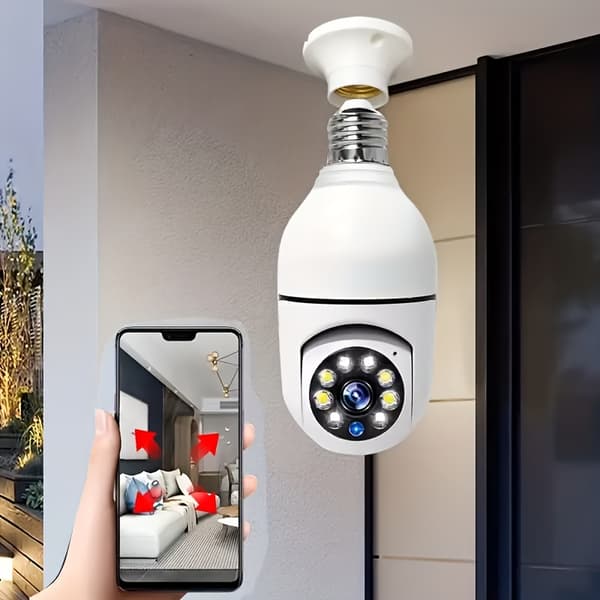 2.4GHz WiFi Full HD E27 Glödlampa Säkerhetskamera med Auto-spårning Tvåvägs Audio 1080P