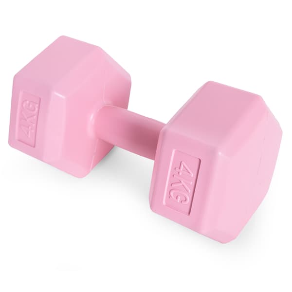 Hex dumbbells set 2x4 kg, exercise weights, fitness load, pink, ModernHome