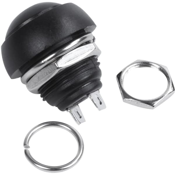 Black 5X pcs 12mm Waterproof Momentary ON/OFF Round Push Button SPST Switch