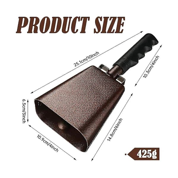 10 pcs Steel Cowbell/Sound Maker with Handle, Cheerleading Bell for Sports. Solid School Sound Bells,