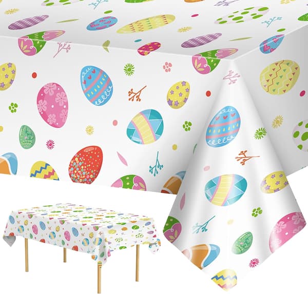 2-pakke påskeduker - fargerike påskeeggduker, 108 x 54 tommer