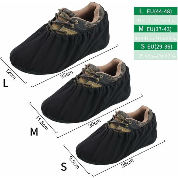 Dustproof Shoe Covers for Home L (EU 44-48), Durable Shoe Covers, Reusable Overshoes (3 pcs)