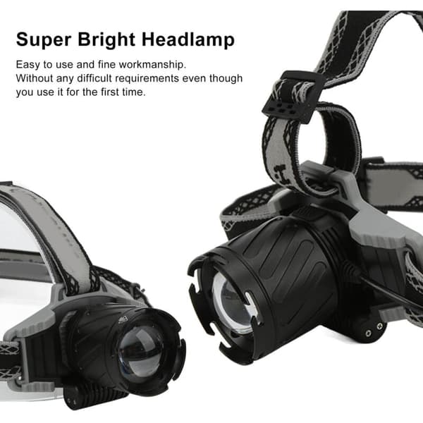 XHP99 USB Rechargeable Zoomable 9-Core LED Headlamp, Super Bright for Outdoor Activities