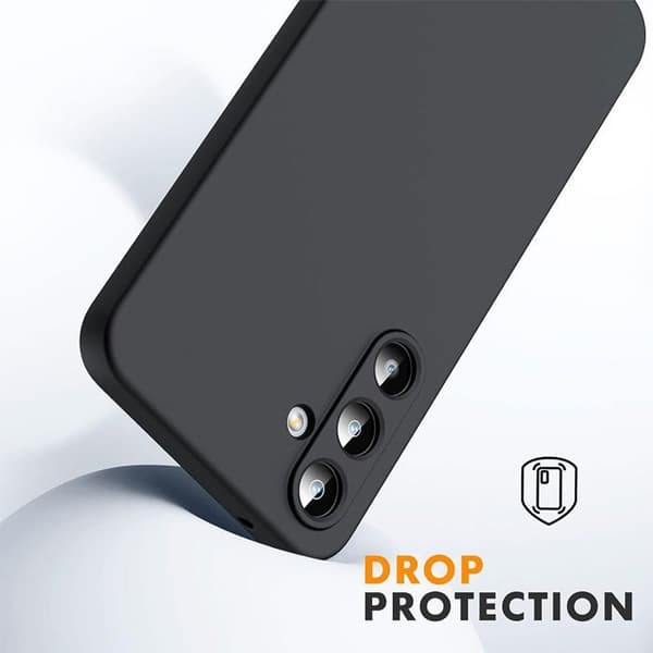 BOOLING Flydende silikonecover til Samsung Galaxy S25 FE med 2 hærdet glas[JUN] Sort Svart