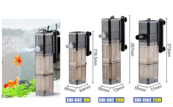 Akvarievattenpump 3-i-1 dränkbar pump Vattenpump 8W 20W 25W (CHJ-602/8W)