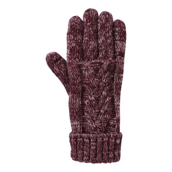 Mountain Warehouse Thinsulate Kabelstrikkede Vinterhandsker til Damer Burgundy Burgundy Burgundy One Size