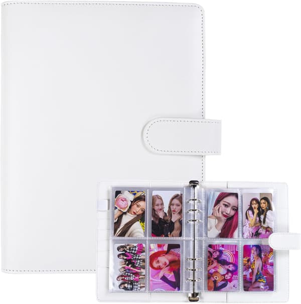 A5 Card Organizer with 30 Double-Sided Insertable Pages, with a PU Leather Cover for Organizing Your Collectible Cards