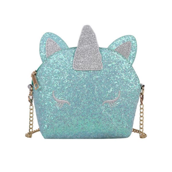 (Grön) Enhörning Crossbody Plånbok Väska Glitter Paljett Plånbok