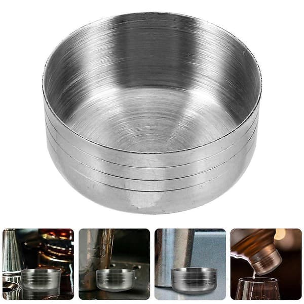 2 stk. cocktailshakerlåg i rustfrit stål, låg til shakerkop, låg til shakertumbler Silver