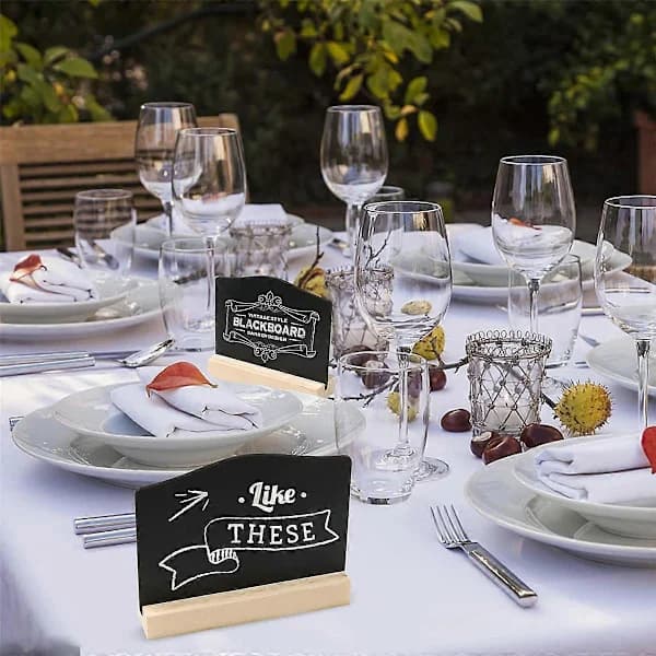 12-pack Mini Blackboards, Kitchen Notes Chalkboard with Stand 10X7.2cm Small Blackboard Message Table Stand Black
