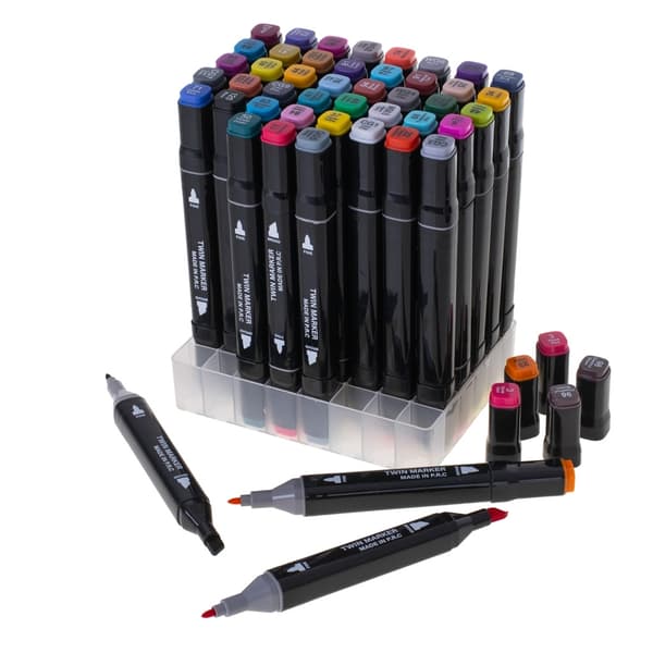 48-pakning - Tusjer - Fargelegging Penner Dobbeltsidige Penner multifarge multifärg multicolor