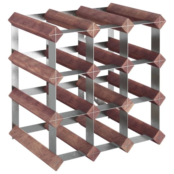 vidaXL Viiniteline 12 pullolle ruskea täysi mänty Brun brown