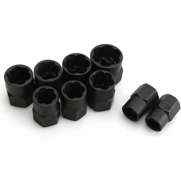 Extractor Set, Damaged Bolt Extractor Socket Set for Removing Locking Wheel Nuts, Damaged Bolts, 11 Pieces Total