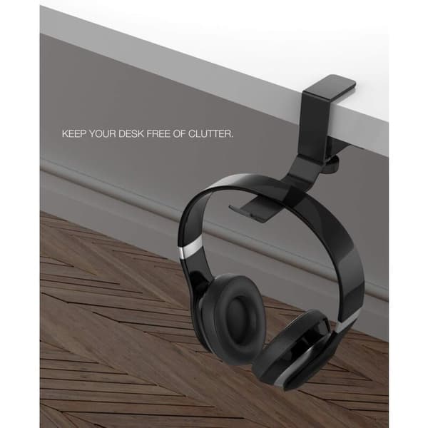 Universal justerbart aluminium hovedtelefonstativ, kompatibelt med Beats Sony Sennheiser Audio-Technica Gaming-hovedtelefoner, sort