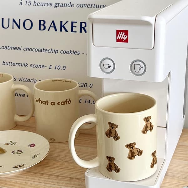 Söt tecknad björn keramisk kaffemugg 350ml nyhetspresent för kvinnor-FY-