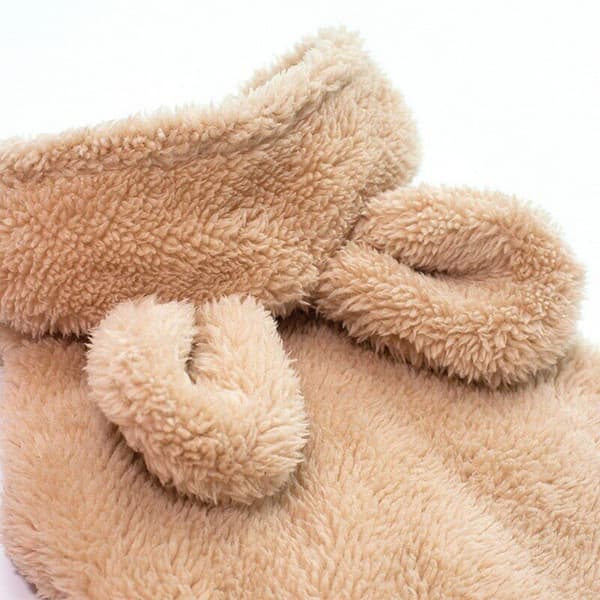 Skjorte, badekåbe med hætte til hunde og katte, fleece, varm og fluffy M Beige