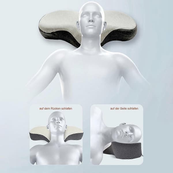 Ergonomisk nakke- og skulderpude, sommerfugleform, memory foam-pude