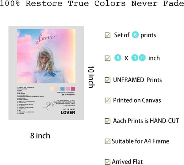 (20 x 25 cm) Taylor Swift-omslag Signert Limited Edition