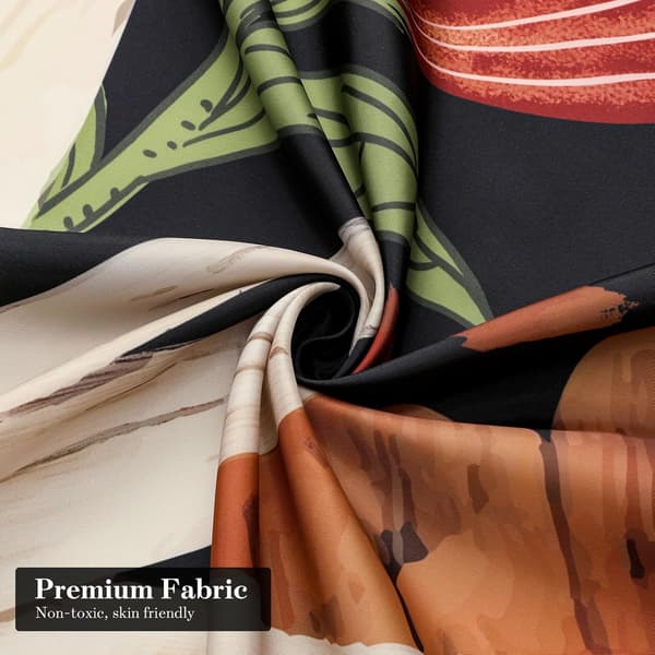 Bohemian Floral Shower Curtain with Tropical Leaf Pattern (180x200cm)-FX-